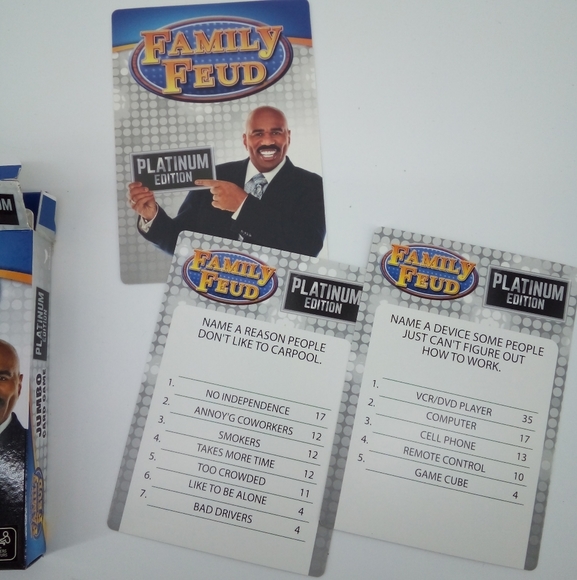 Family Feud Jumbo Card Game Platinum Edition Steve Harvey 8+ Complete - Picture 2 of 7